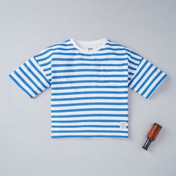 Ed-a-Mamma Boys Blue Sustainable Striped T-Shirt-image-27