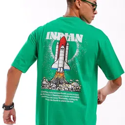 The Indian Garage Co Men Graphic Printed Drop Shoulder Sleeves Oversized T-shirt-image-19