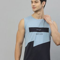 JUMP USA Men Blue & Navy Blue Typography Printed T-shirt-image-24