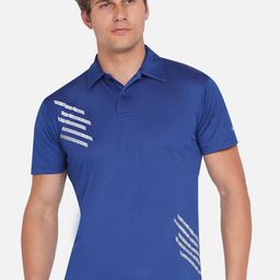 ARMISTO Men Blue & White Printed Polo Collar Dri-FIT Training or Gym T-shirt-image-53