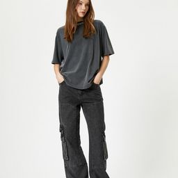 Koton Round Neck Short Sleeves Cotton Relaxed Fit T-shirt-image-74
