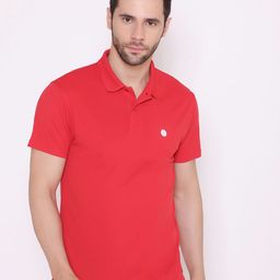 BODYACTIVE Men Red Polo Collar T-shirt-image-5