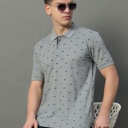 GET GOLF Men Conversational Printed Polo Collar Cotton T-shirt-image-77