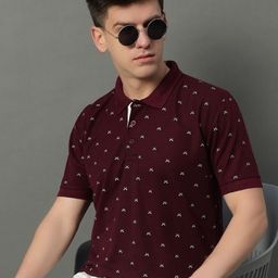 GET GOLF Men Conversational Printed Polo Collar Cotton T-shirt-image-75