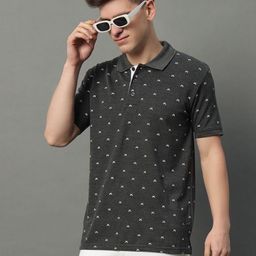 GET GOLF Men Conversational Printed Polo Collar Cotton T-shirt-image-73