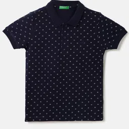 United Colors of Benetton Boys Printed Polo Collar Cotton T-shirt-image-77