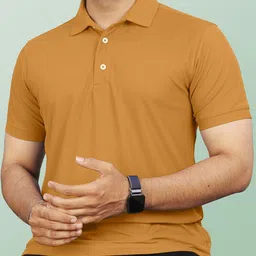 VeBNoR Men Solid Polo Collar Casual T-shirt-picture-12