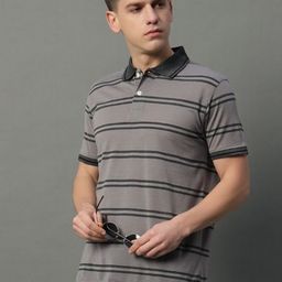 GET GOLF Men Striped Polo Collar Cotton T-shirt-image-97