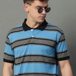 GET GOLF Men Striped Polo Collar Cotton T-shirt-image-99
