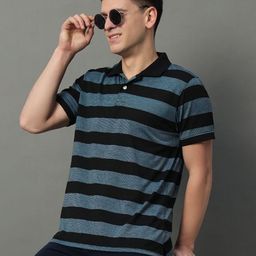 GET GOLF Men Striped Polo Collar Cotton T-shirt-image-97