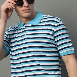 GET GOLF Men Striped Polo Collar Cotton T-shirt-image-98