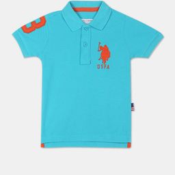 U S Polo Assn Boys Blue Polo Collar T-shirt-image-74