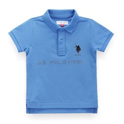 U.S. Polo Assn. Kids Boys Metallic Print Polo Collar T-shirt-image-34