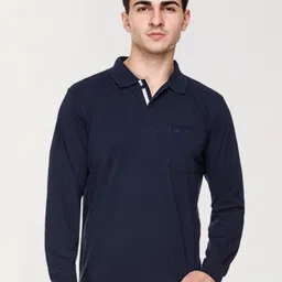 ARRAY Polo Collar Long Sleeves Cotton T-shirt-43