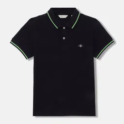 GANT Solid Polo Neck Regular Fit T-Shirt-picture-20