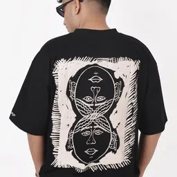 CTRL+P Unisex Printed Monochrome T-shirt-image-11