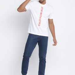 Belliskey Men White Typography T-shirt-image-68