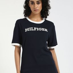 Tommy Hilfiger Women Typography Printed Round Neck Cotton T-shirt-image-17