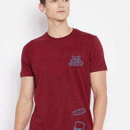 Kook N Keech Disney Men Maroon Cotton T-shirt-image-79