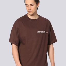 Besick Men Typography Printed Drop Shoulder Sleeves Oversized T-shirt-image-15