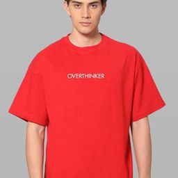 Besick Men Typography Printed Drop Shoulder Sleeves Oversized T-shirt-picture-35