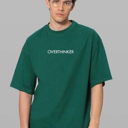 Besick Men Typography Printed Drop Shoulder Sleeves Oversized T-shirt-image-96