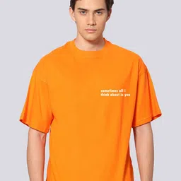 Besick Men Typography Printed Round Neck Oversized T-shirt-picture-48