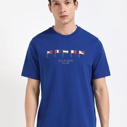 Tommy Hilfiger Men Graphic Printed Round Neck Cotton T-shirt-image-8