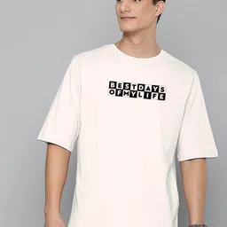 Harvard Typography Printed Oversized Cotton T-shirt-image-15