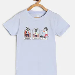 MINI KLUB Boys Graphic Printed Round Neck Cotton T-shirt-43