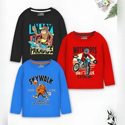HERE&NOW Boys 3 Printed Applique T-shirt-34
