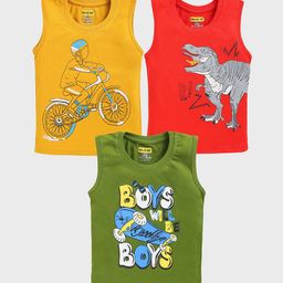 Baba & Baby Boys Pack Of 3 Graphic printed Cotton Regular Fit T-shirt-44