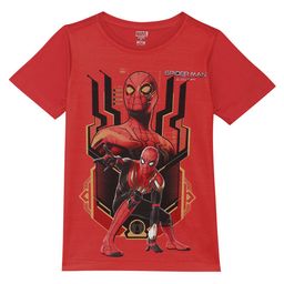 Marvel by Wear Your Mind Boys Red Printed Applique T-shirt-picture-0