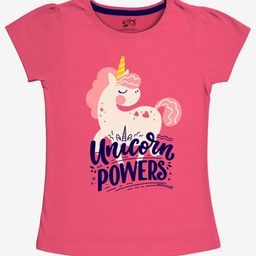 x2o Girls Pink & White Printed T-shirt-image-50