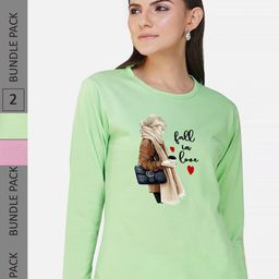 CHOZI Pack of 2 Graphic Printed Regular Fit Cotton T-Shirt-picture-33