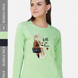 CHOZI Pack Of 2 Typographic Printed Long Sleeves Cotton T-shirt-picture-5