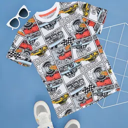 Pantaloons Junior Boys Printed Round Neck Short Sleeves Regular Fit T-shirt-26