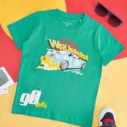 Pantaloons Junior Boys Graphic Printed Round Neck Cotton T-shirt-image-99