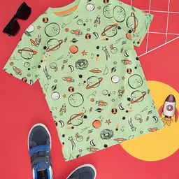 Pantaloons Junior Boys Conversational Printed Cotton T-shirt-15