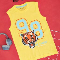 Pantaloons Junior Boys Graphic Printed Round Neck Cotton T-shirt-image-87
