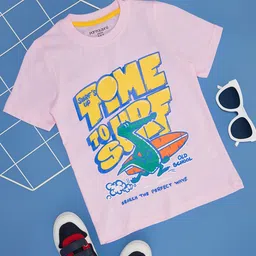 Pantaloons Junior Boys Graphic Printed Round Neck Cotton T-shirt-image-85