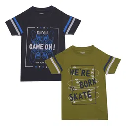 Dollar Champion Kidswear Boys Typography 2 Printed Applique T-shirt-image-50