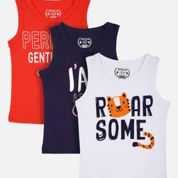 DYCA Boys Pack Of 3 Typography Printed Round Neck Cotton T-shirts-image-67