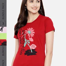 Fabflee Pack of 3 Printed Cotton T-shirts-picture-21
