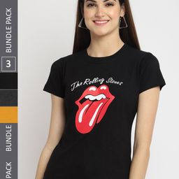 Fabflee Pack Of 3 Typography Printed Cotton T-shirt-picture-39