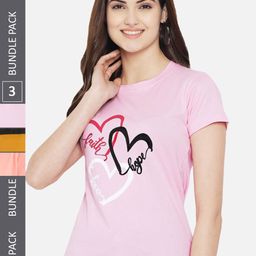 Fabflee Pack Of 3 Typography Printed Regular Fit Cotton Casual T-shirt-image-124