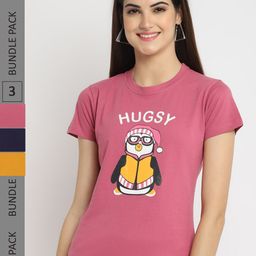 Fabflee Pack Of 3 Printed Cotton T-shirt-picture-45