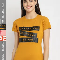 Fabflee Pack Of 3 Typography Printed Cotton T-shirts-picture-33