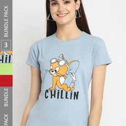 Fabflee Pack Of 3 Graphic Printed Cotton T-Shirt-picture-47
