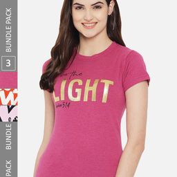 Fabflee Pack of 3 Typography Printed Cotton T-shirt-image-99